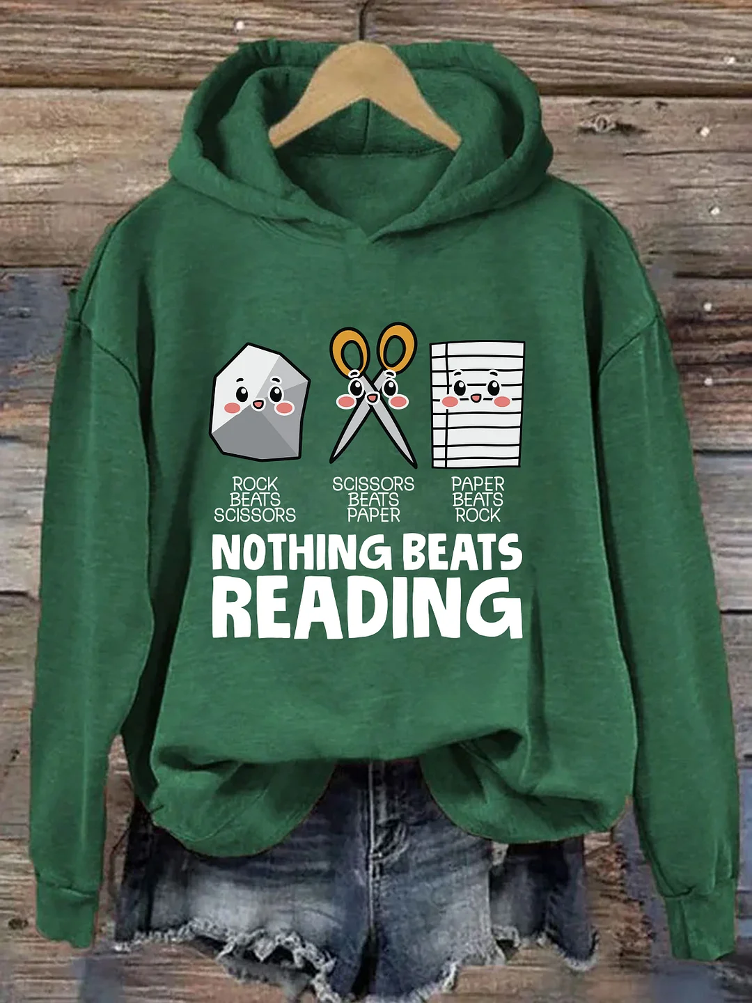 Rock Paper Scissor Reading Hoodie