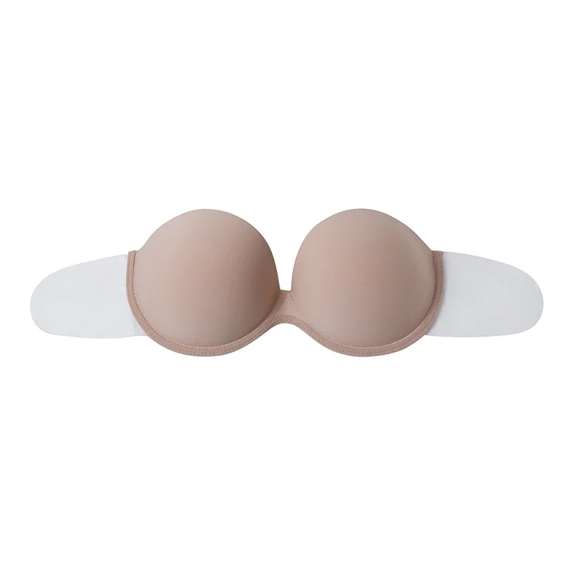 Uaang GUUDIA Backless Bra Push Up Strapless Bras Adhesive Bra Sticky Invisible Bra for Sexy Dress Nude Bra Underwire Bras for Women