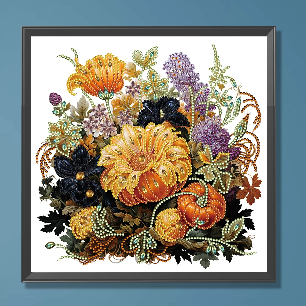 Diamond Painting - Partial Special Shaped Drill - Pumpkin Sunflower(Canvas|30*30cm)