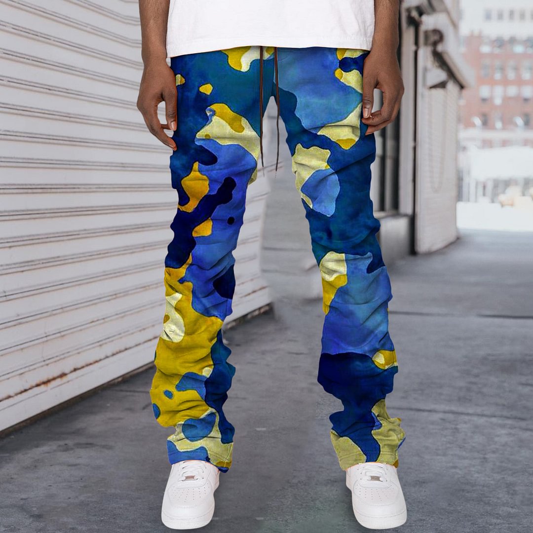 Camouflage Contrast Retro Street Pants