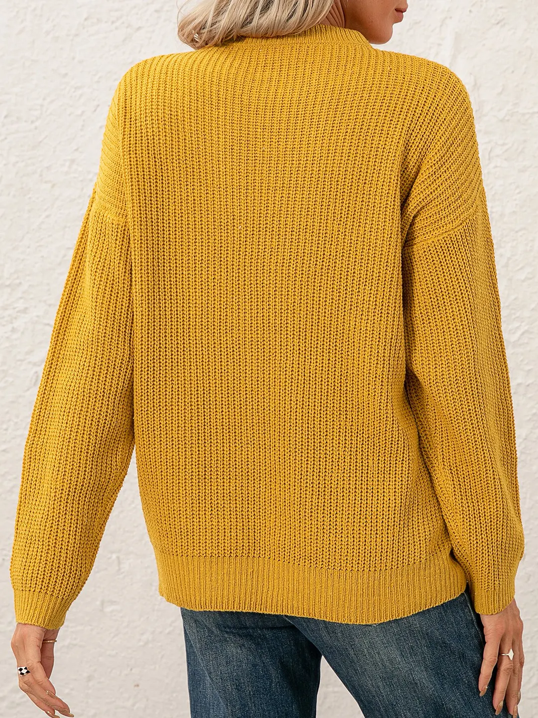 Women Sweet Mid-weight Micro-Elasticity Date Long sleeve Crew Neck Regular Sweater
