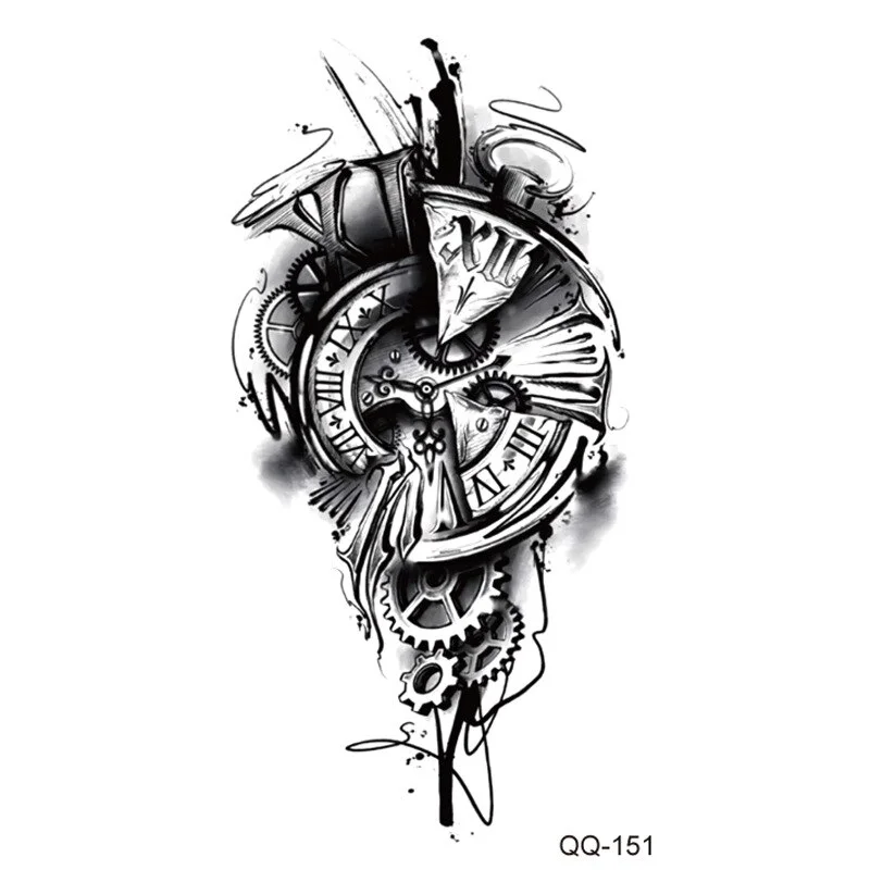 Sdrawing Waterproof Temporary Flower Tattoos Women Beauty Rose Butterfly Flash Feather 3D Fake Tattoo Arm Waist Hand Sticker Men