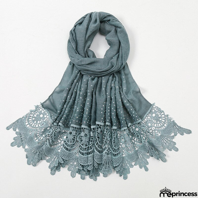 Women's Arabian Polyester Headwear Rhinestone Elegant Hijabs