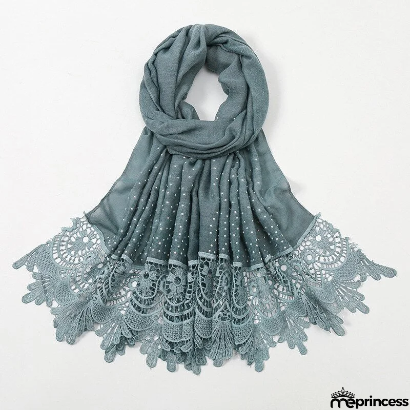 Women's Arabian Polyester Headwear Rhinestone Elegant Hijabs