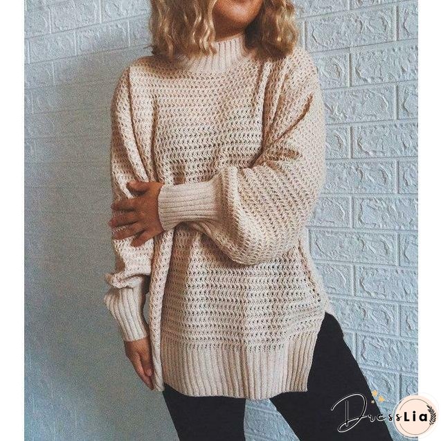 Elegant Solid Knitted Sweater