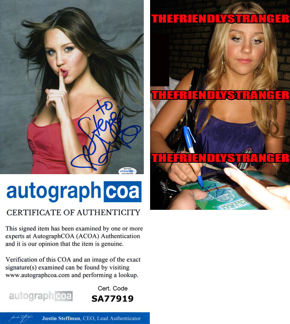 Rare AMANDA BYNES signed Autographed 8X10 Photo Poster painting - PROOF - SEXY Hot ACOA COA