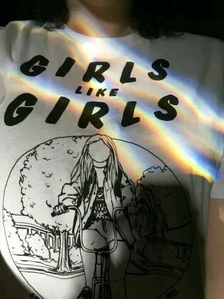 Girls Like Girls Women Tumblr Fashion LGBT Lesbian Pride T-Shirt Hipsters Indie Cute Graphic Tee White - Shop Trendy Women's Clothing | LoverChic