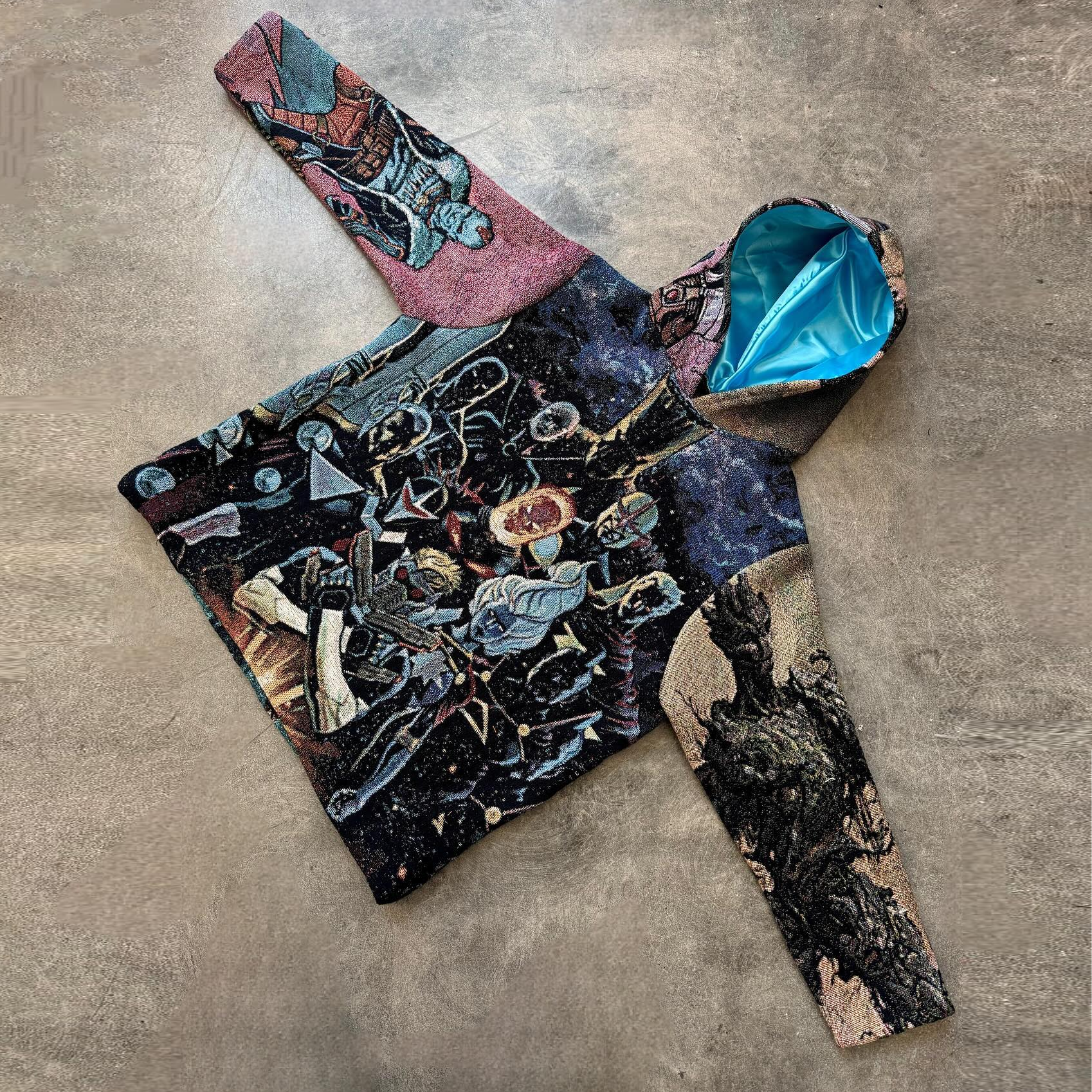 Anime tapestry print hoodie