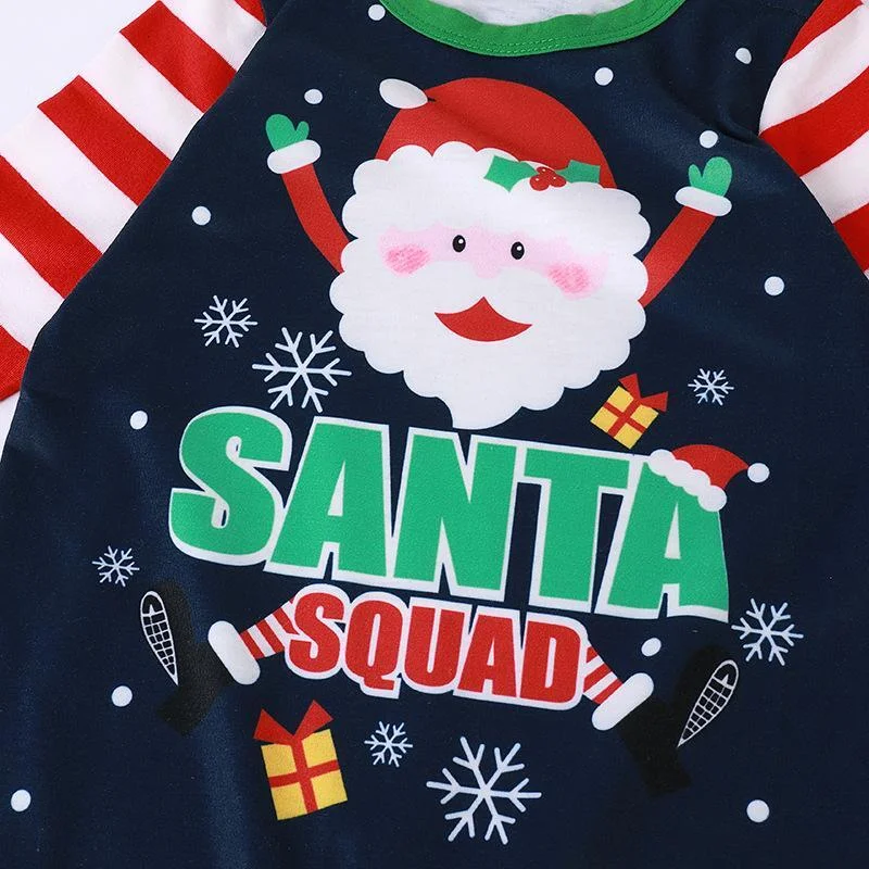 Santa Claus Striped Print Family Matching Pajamas Sets