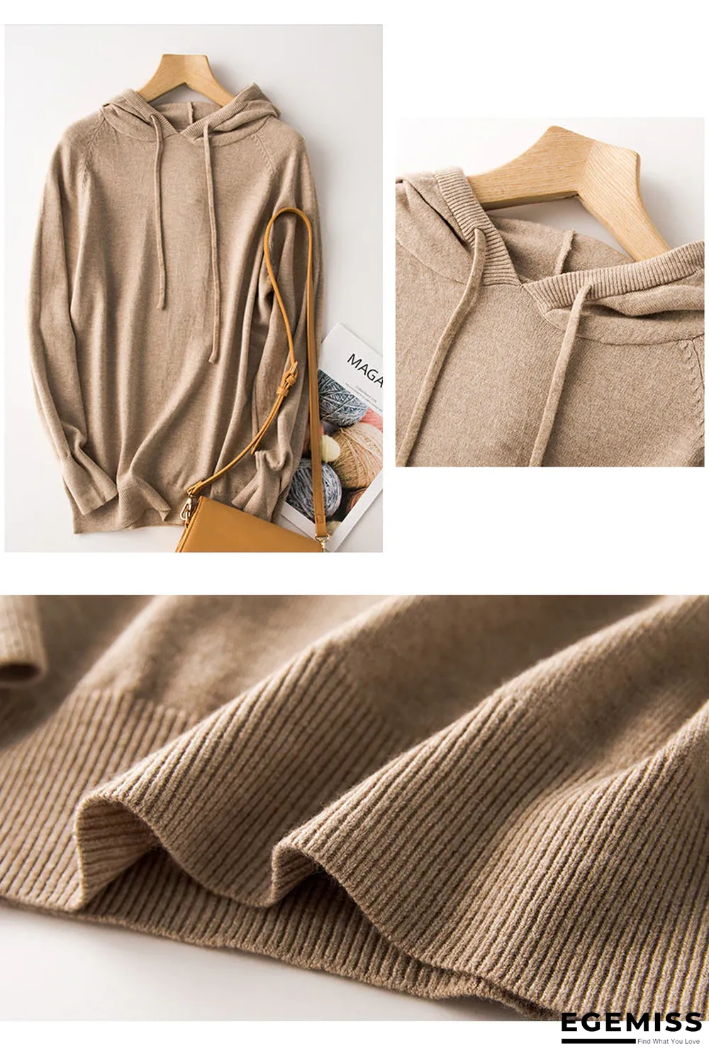 Gray Casual Hoodie Cotton-Blend Long Sleeve Sweaters Suits | EGEMISS