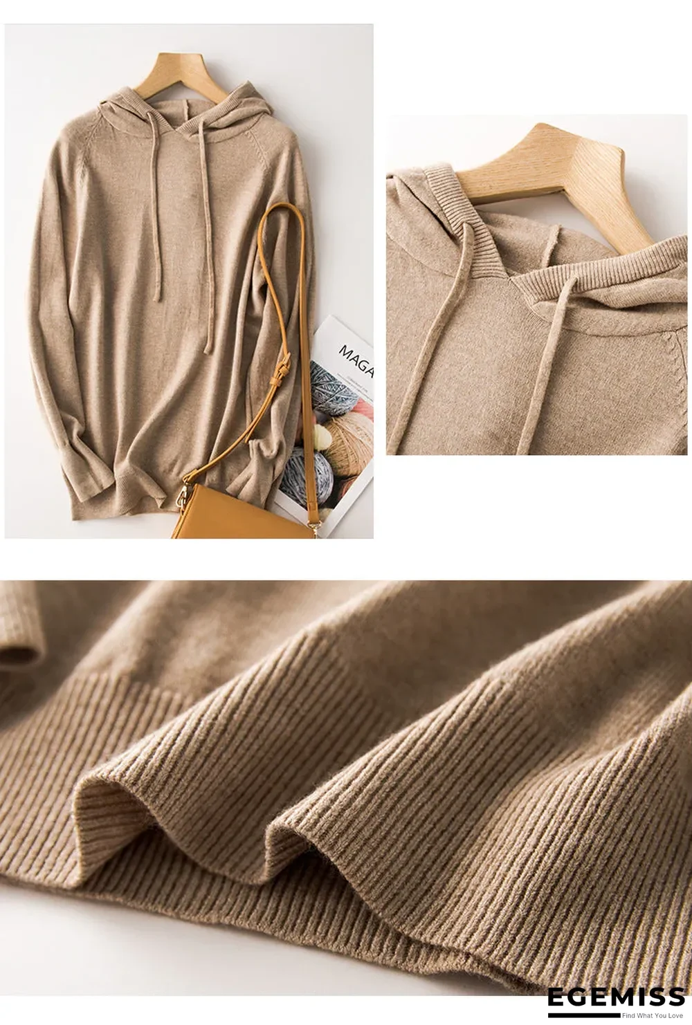 Gray Casual Hoodie Cotton-Blend Long Sleeve Sweaters Suits | EGEMISS