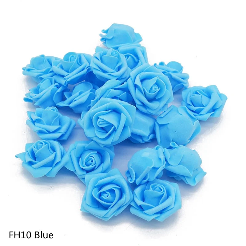 Cheap 20pcs Multicolor Foam Rose Flower Head Artificial Rose Bouquet Handmade Wedding Home Decoration Festive Party scrapbook