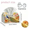 DIY Diamond Art Tissue Box Holder Peacock PU Leather Diamond Art Desktop Organizer Resin Rhinestone Storage Organizers Gem Art Home Office Decor Craft Gift