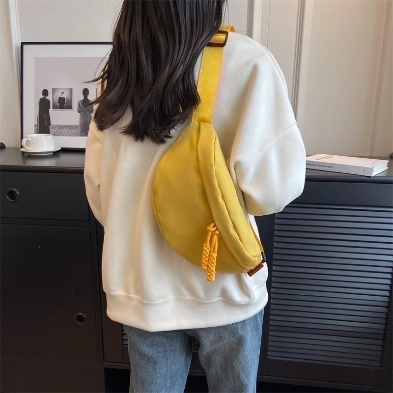 Women’s Basic Solid Color Nylon Waist Bags