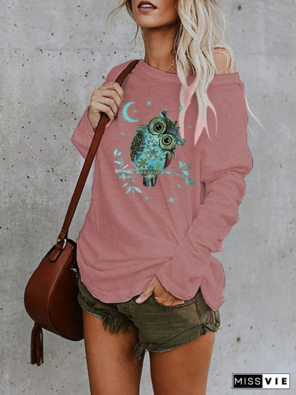 Long Sleeve Shift Floral-Print Tops