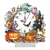 Acrylic Special Shaped Halloween Pumpkin Diamond Painting Clock Desktop Decor
