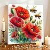 (Framed)Diamond Painting -DIY Round Drill Poppy with Frame(25x25cm)