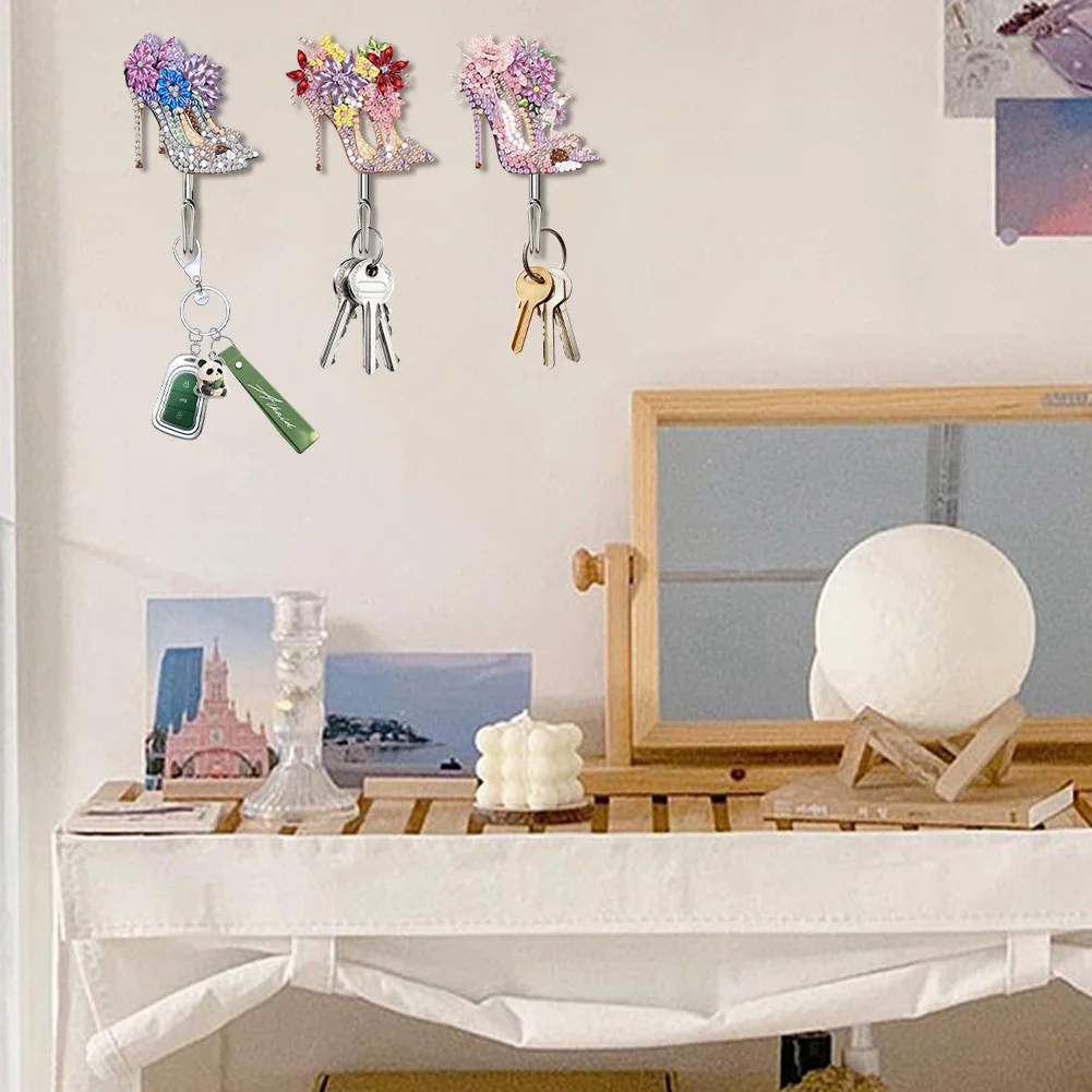 6Pcs Diamond Painting Hooks High Heel Diamond Art Craft Wall Hook for Home Decor