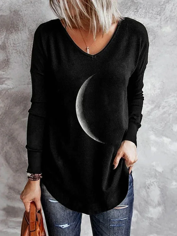 Celestial Crescent Moon Casual Top