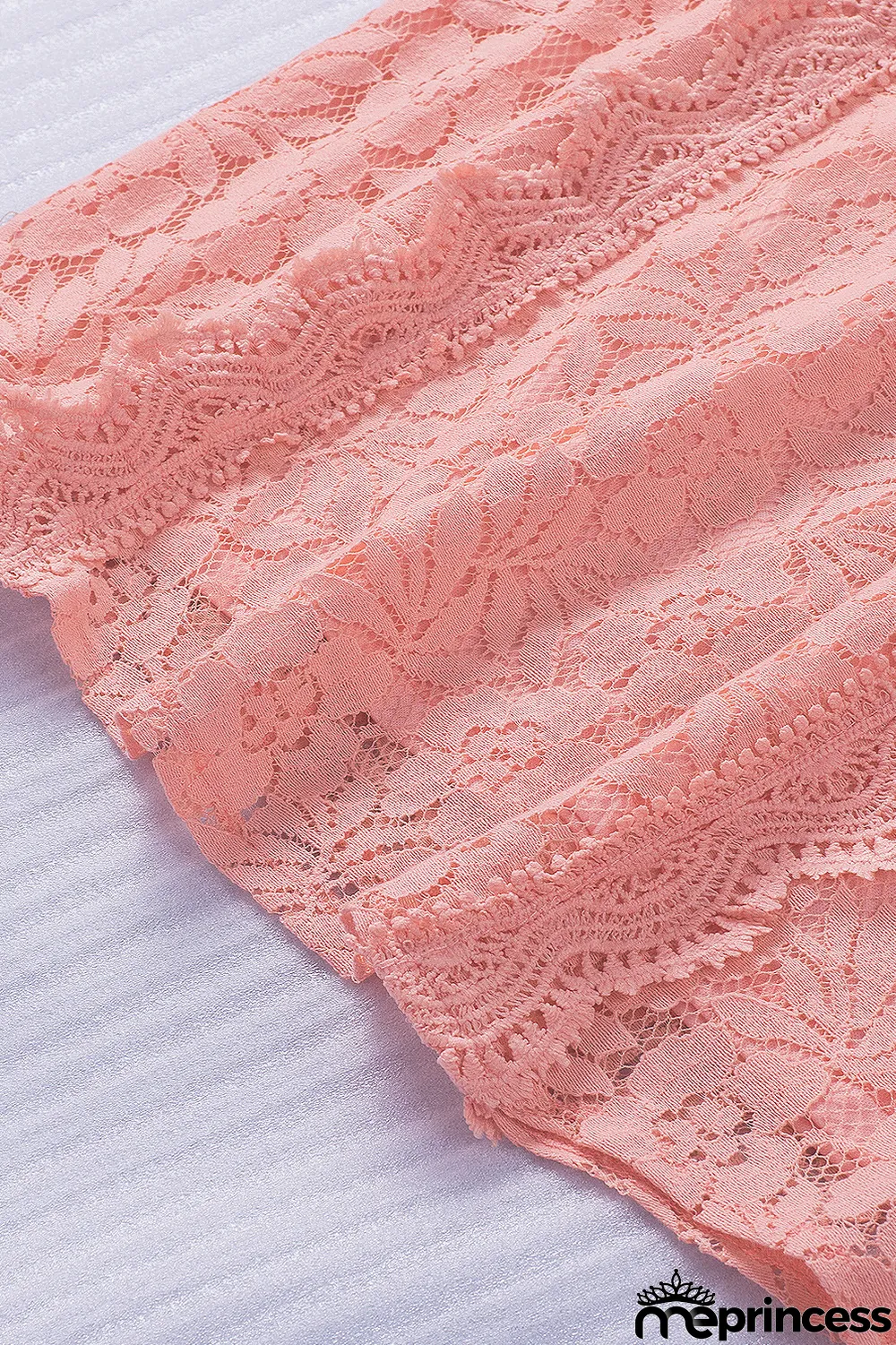 Pink Lace V Neck Tank Top