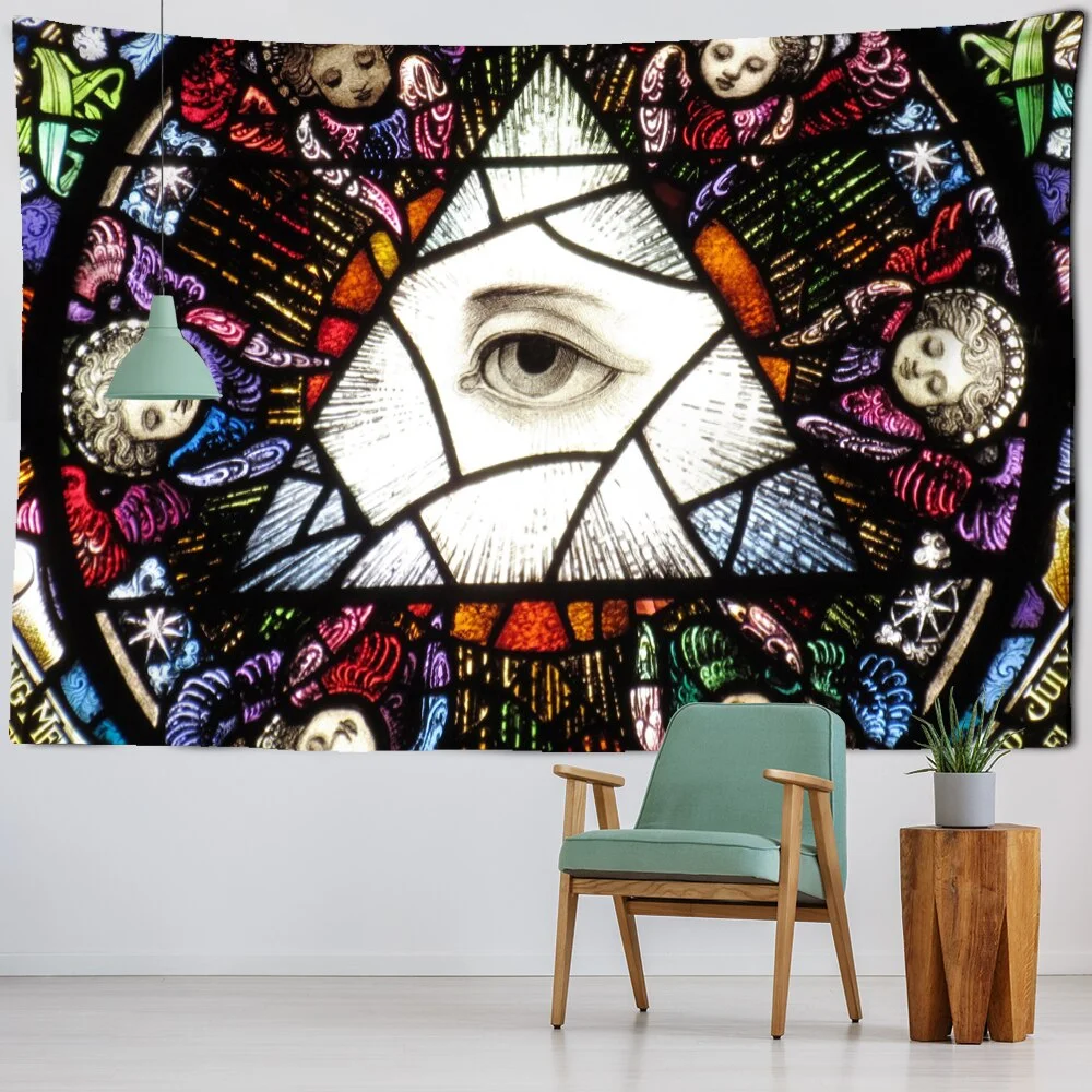Psychedelic Eye Tapestry Wall Hanging Portrait Witchcraft Hippie Abstract Mystery Horror Dark Home Decor
