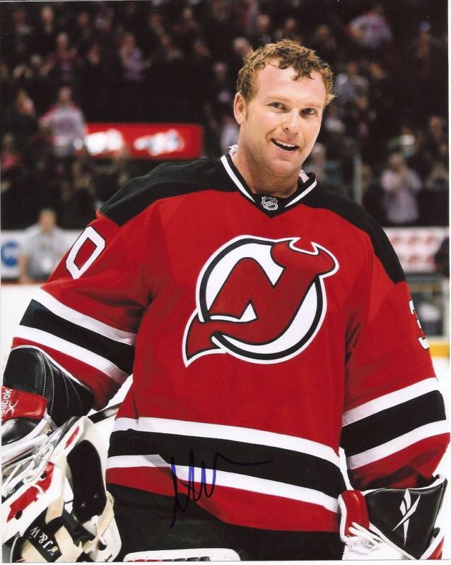MARTIN BRODEUR SIGNED AUTHENTIC NEW JERSEY DEVILS 8X10 Photo Poster painting W/COA PROOF HOF