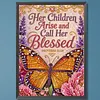 Orange Butterfly Blessing Diamond Painting Kits for Adults Beginners 30x40cm
