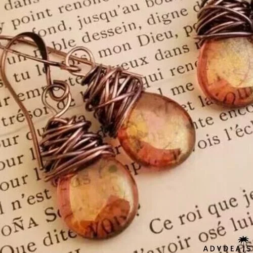 Alloy Gemstone Drop Earrings