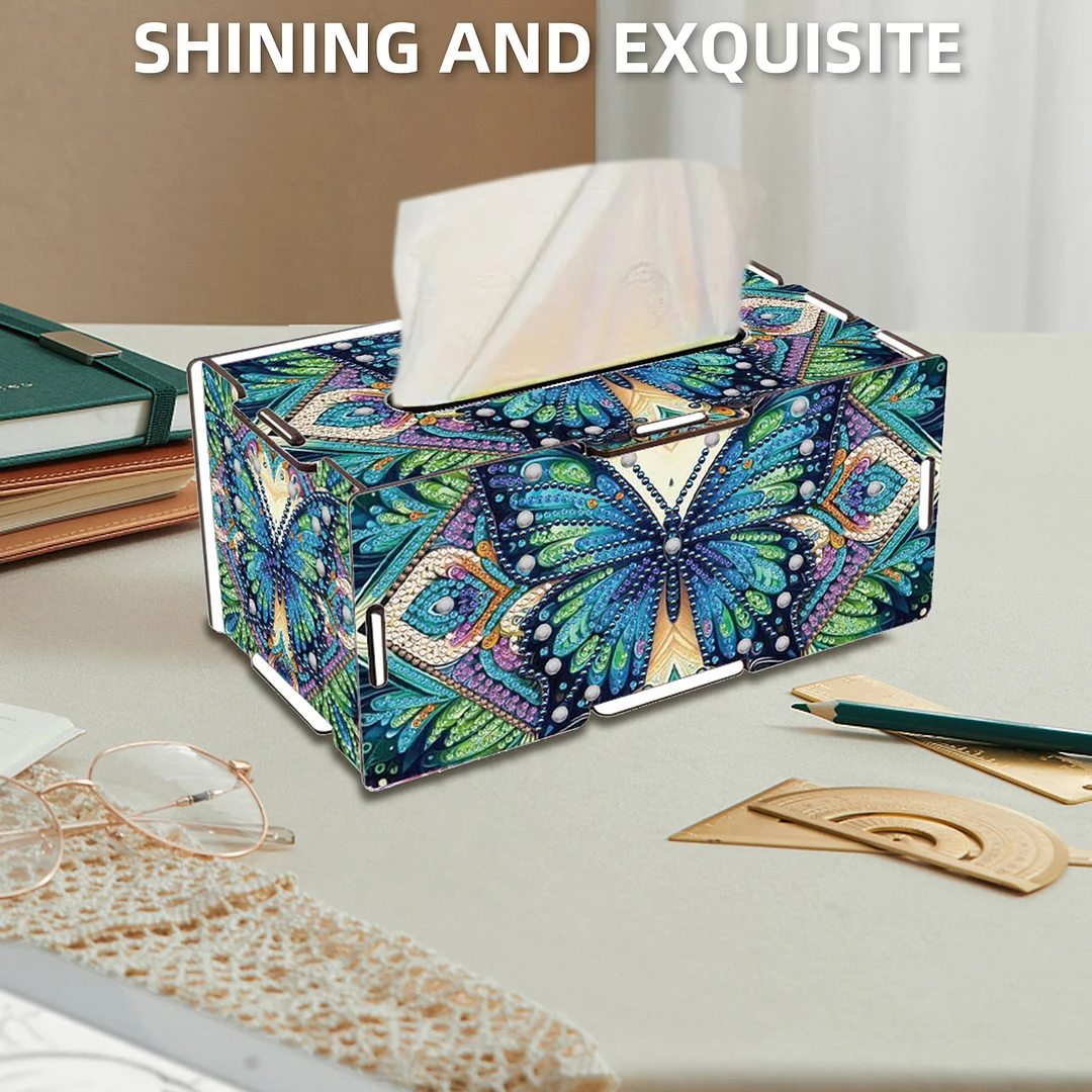 Butterfly DIY Diamond Art Paper Towel Holder for Home and Office Decoration