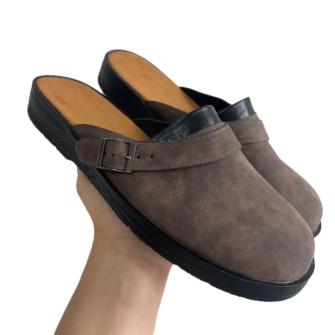 Breakj Breakj Bottom Slope And Generous Head Behind The Empty Shallow Mouth Men Casual Big Size Single Shoes Sandals Slippers