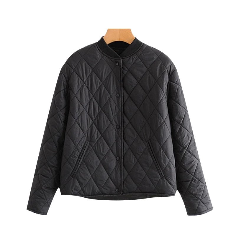 KPYTOMOA Women 2020 Fashion Single Breasted Loose Padded Jacket Coat Vintage Long Sleeve Pockets Female Outerwear Chic Tops