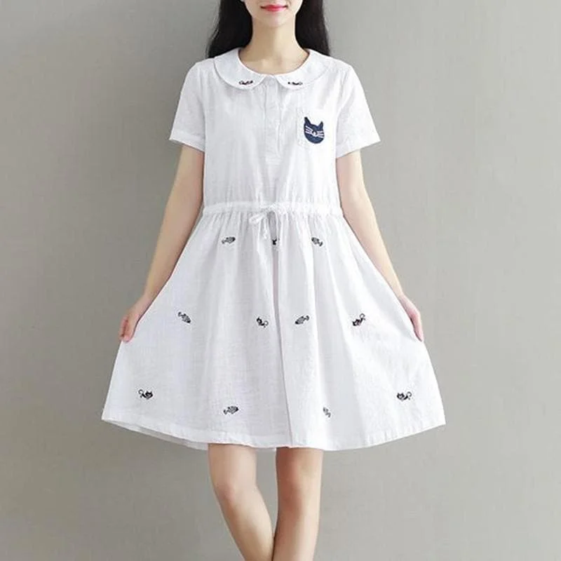 White/Navy Kawaii Sailor Uniform Dress SP179799