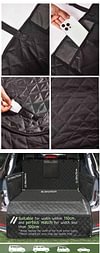 SUV Cargo Liner for Dogs, Waterproof Pet Cargo Cover Dog Seat Cover Mat for SUVs Sedans Vans with Bumper Flap Protector, Non-Slip, Large Size Universal Fit, Black