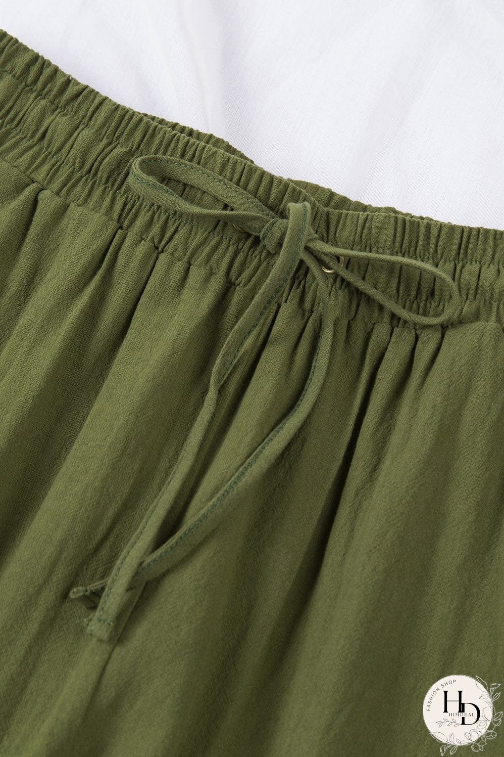 Women's Elastic Waist Linen Pants with Pockets