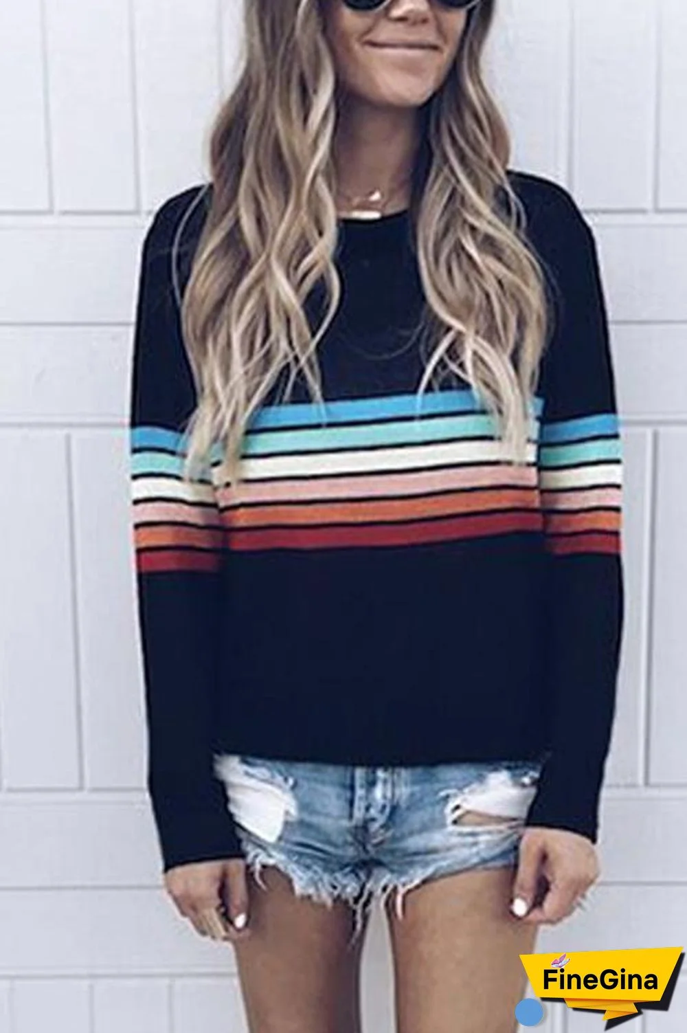 Hot Rainbow Striped Shirt