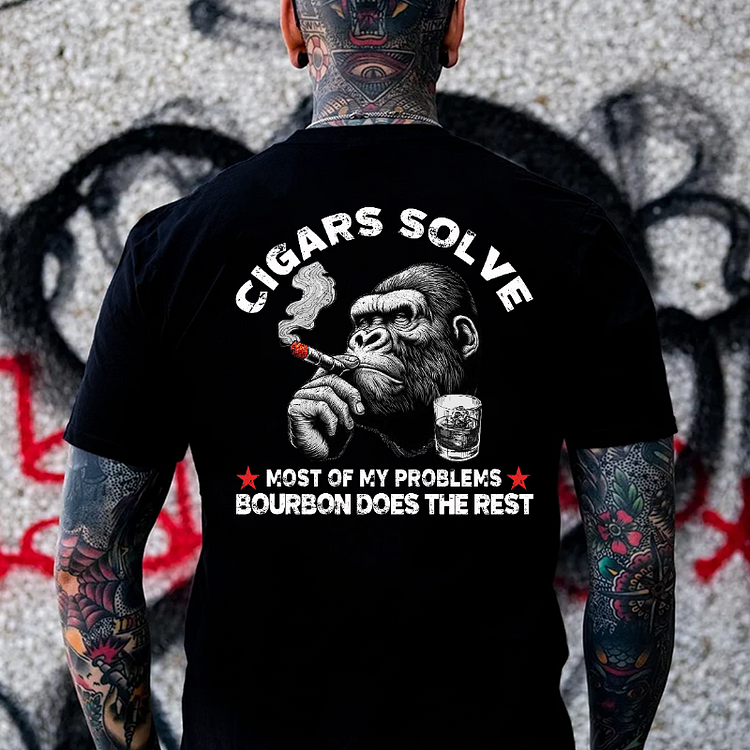 Cigars Solve Most Of My Problems Bourbon Does The Rest T-shirt