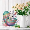 (US Only)2D Flat Easter Egg Bunny DIY Double-Sided Diamond Painting Desktop Decorations