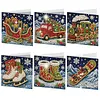 Special Shaped Diamond Painting Christmas Cards 6Pcs DIY Gem Greeting