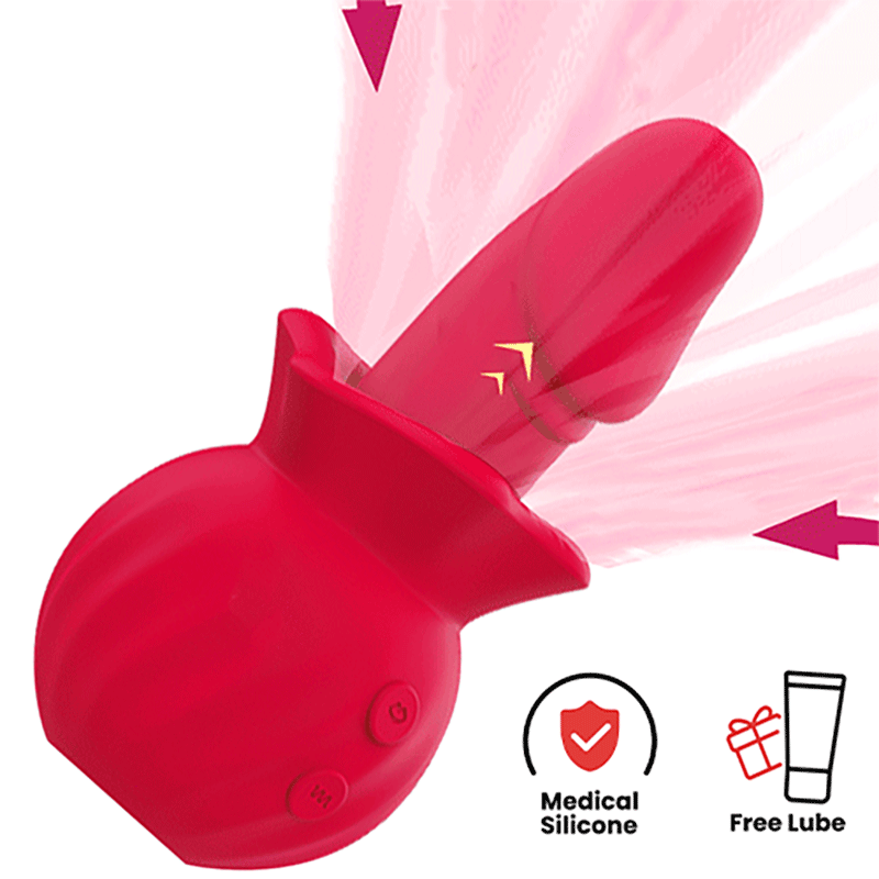 Thryss - Rose Sucking Vibrator Dildo with 3 Suction & 10 Wiggling & 10 Vibrating Modes By Rose Toy