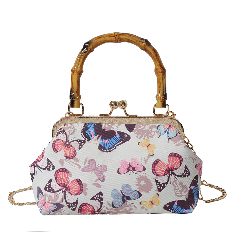 Ranfeno  Chinese style high-end small handbag for women in 2025, new fashionable bamboo knot handbag paired with qipao bag chain diagonal back to school