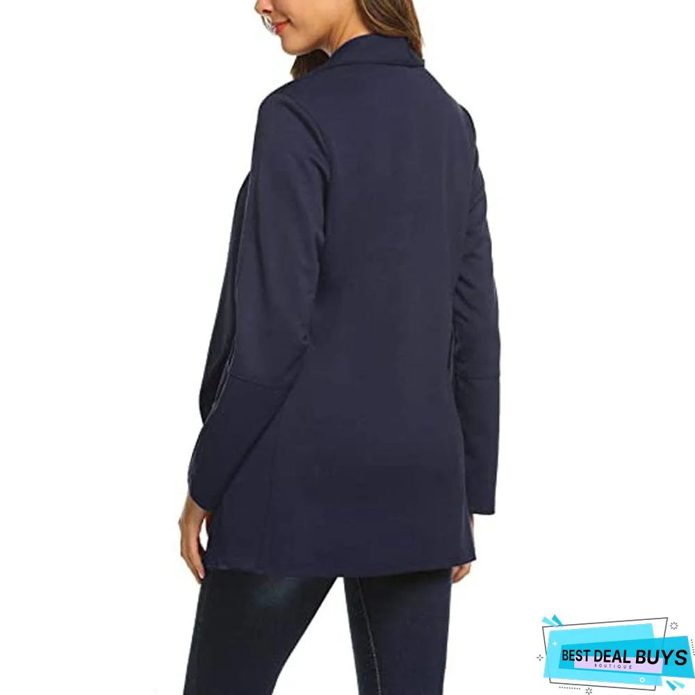 Autumn and Winter Long Sleeve Cardigan Casual Temperament Solid Color Jacket Suit