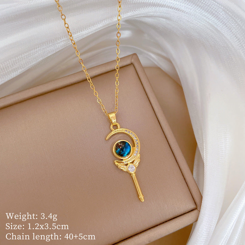 Copper Micro-Inlaid Necklace For Women Copper Micro-Inlaid Real Gold Electroplating Simple Ins Exquisite Clavicle Chain Neck Chain