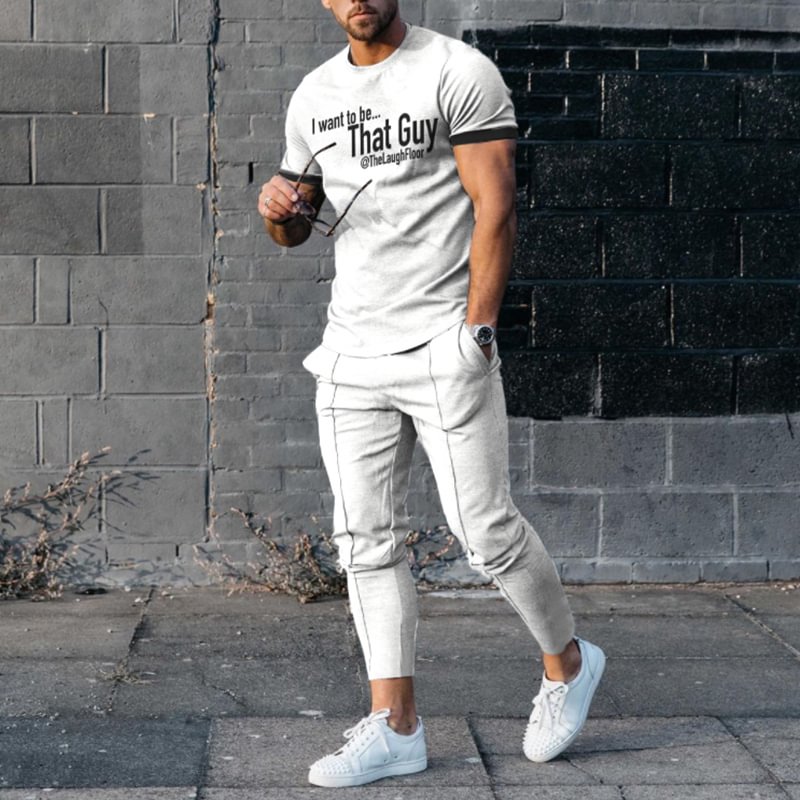 Men's Casual Short Sleeve T-Shirt Set