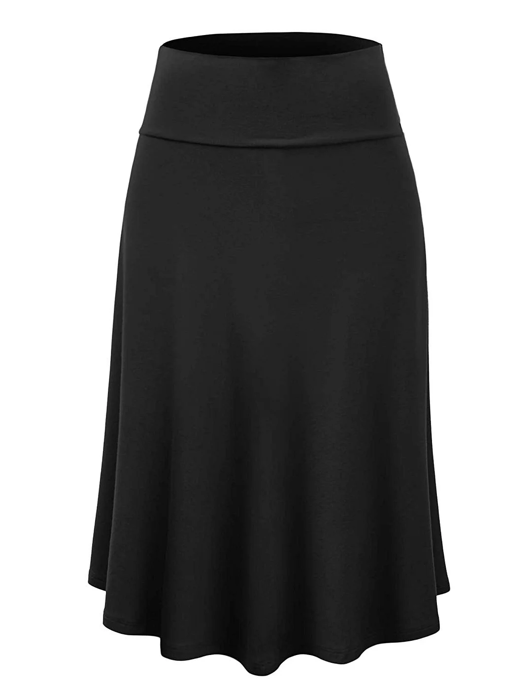 Plus Size Women's Solid Ombre Lightweight Flare Midi Pull On Closure Skirt S-XXXL