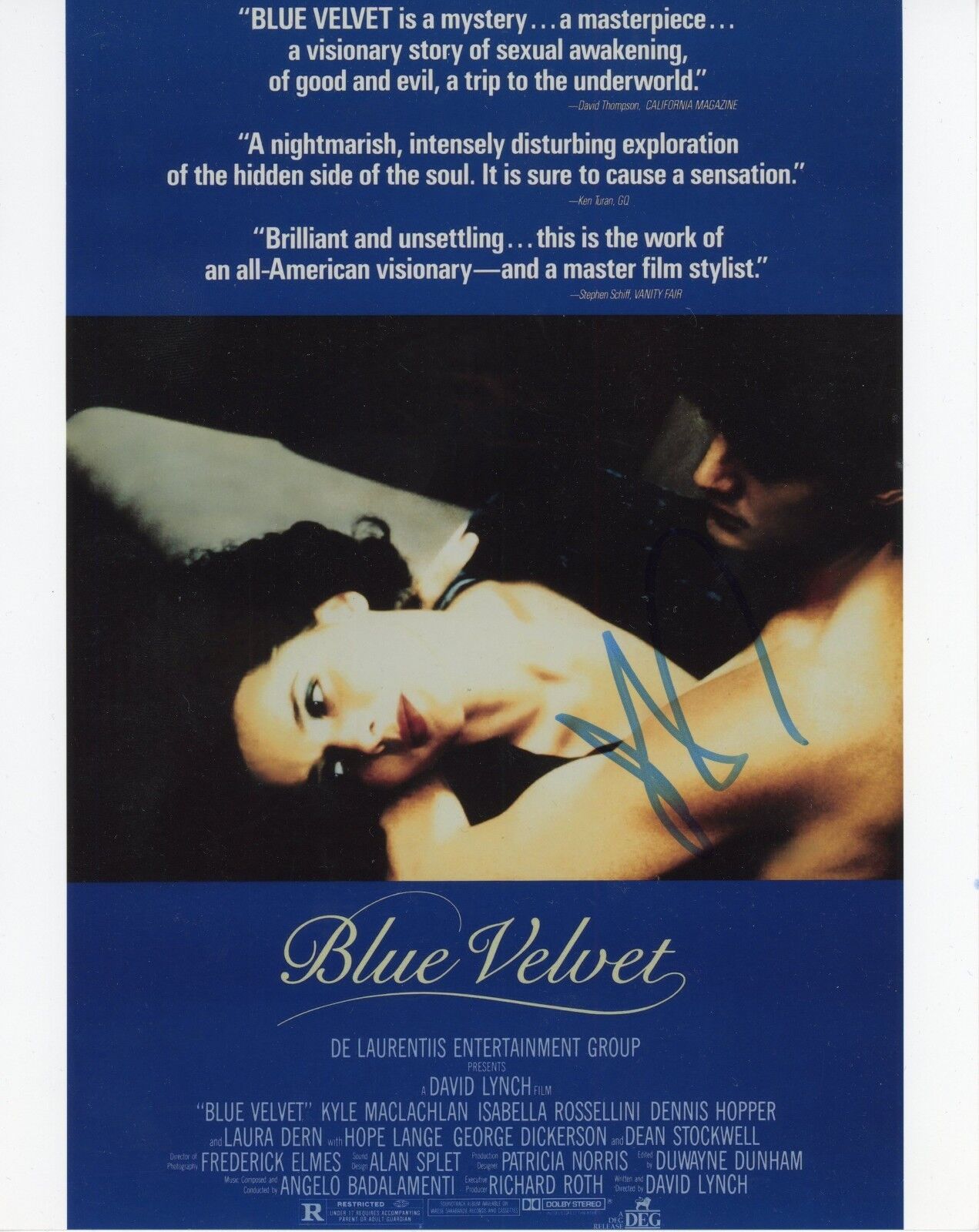 ~~ LAURA DERN Authentic Hand-Signed Sandy Williams - Blue Velvet