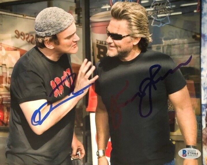 QUENTIN TARANTINO KURT RUSSELL SIGNED AUTOGRAPHED 8X10 Photo Poster painting GRINDHOUSE