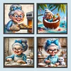 (US Only)4pcs Diamond Painting - Full Round Drill - Grandma (Canvas|30*30cm)