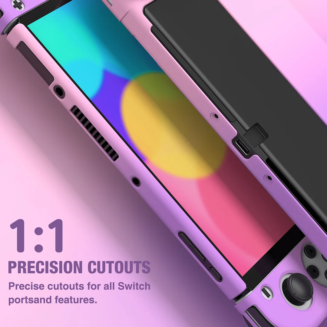 DinoFire Protective Grip Case Fit for Nintendo Switch,Soft Silicone Case for Nintendo Switch with Screen Protector and Thumb Grip