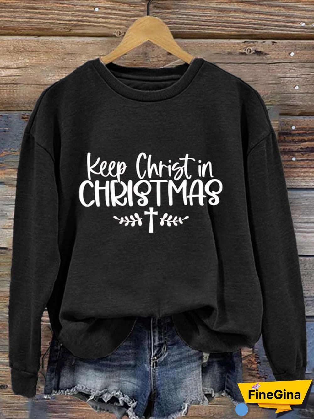 Women's Faith Christmas Print Casual Long Sleeve Sweatshirt