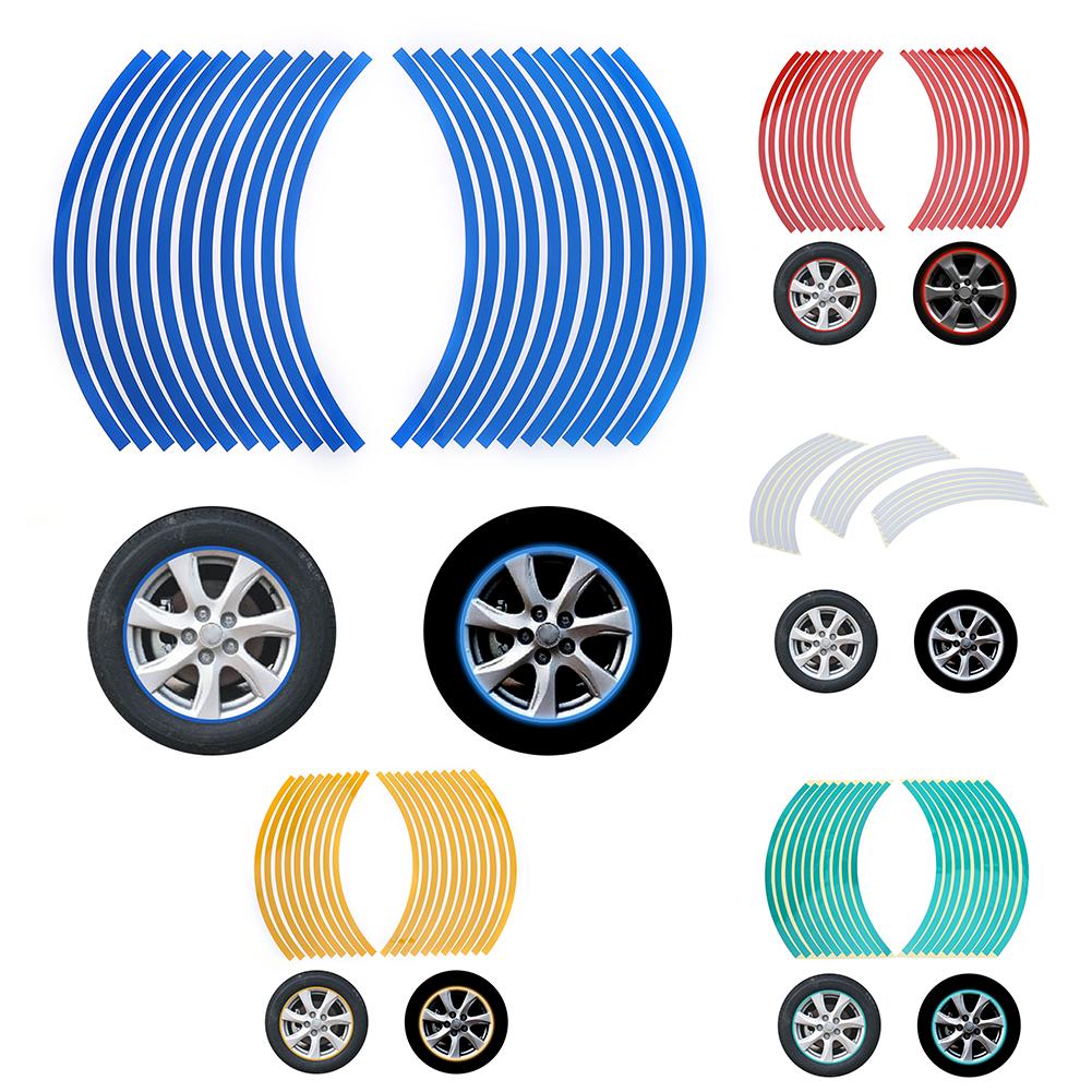 

20 Strips Reflective Motorcycle Car Rim Stripe Wheel Decal Tape Stickers, 蓝色, 501 Original